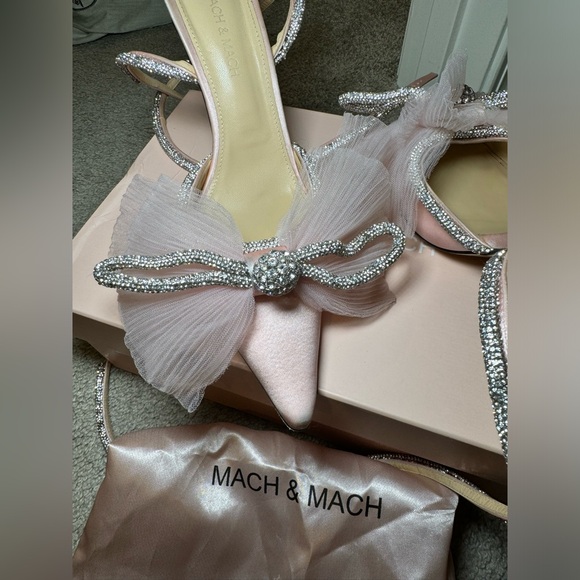 Mach & Mach pink tulle bow pumps - Picture 4 of 9